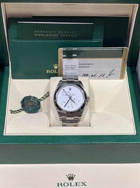 “Who Cares I’m Already Late” Silver Oyster Bracelet Watch (CF) 1:1